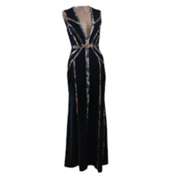 BCBGMAXAZRIA Black Maxi Hilaria Gown.  SZ 2 - Picture 5 of 7